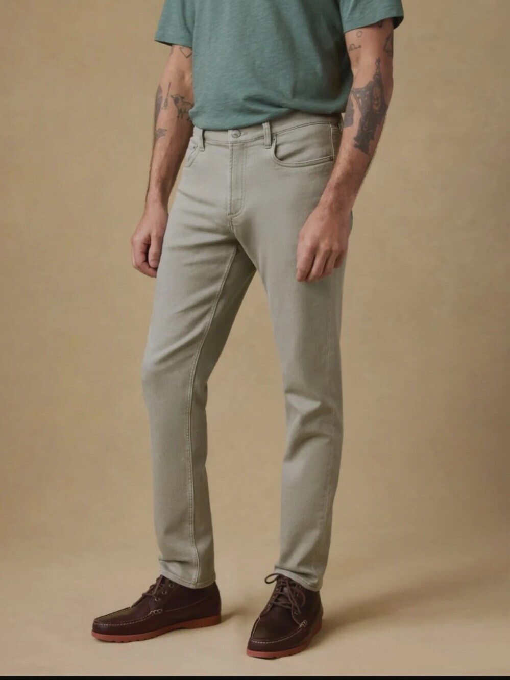 Faherty Stretch Terry 5-Pocket Pant - Coastal Sage
